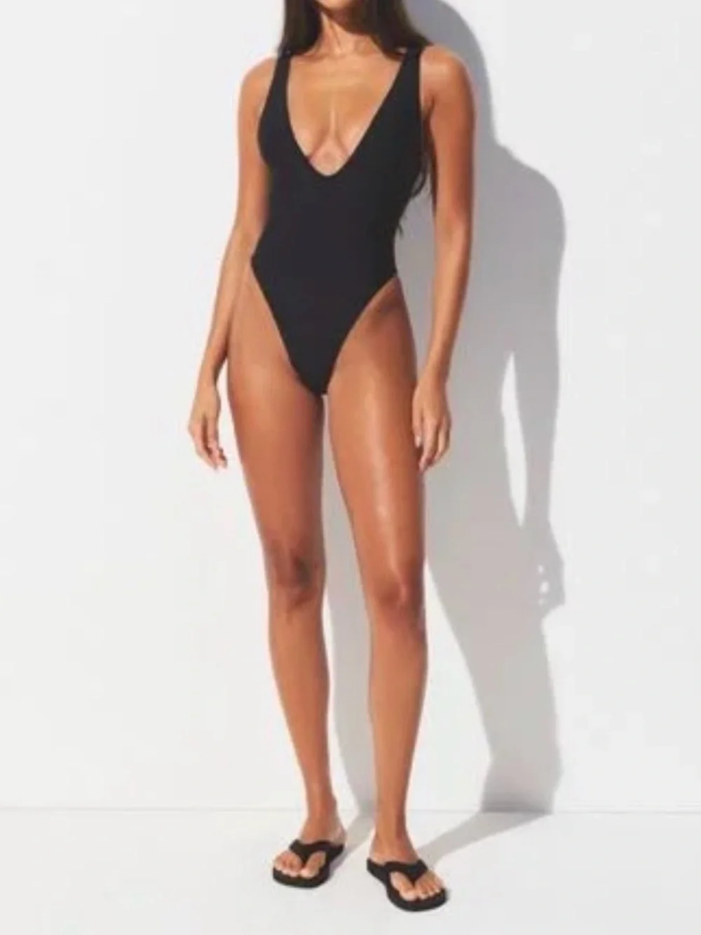 🖤 SKIMS Signature Swim Plunge One Piece | Onyx | S | NWT
